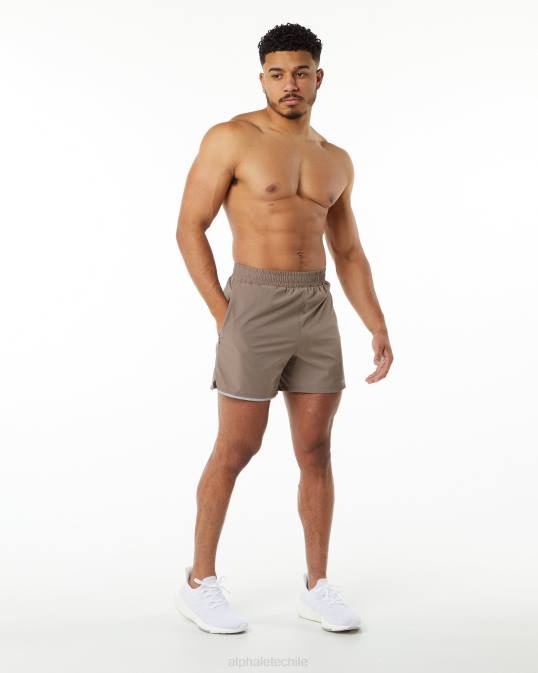 zancada central corta 5" hombres Alphalete 08R8696 ropa marrón moca
