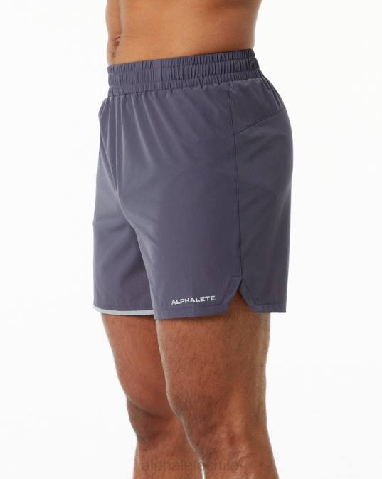 zancada central corta 5" hombres Alphalete 08R8697 ropa morado apagado