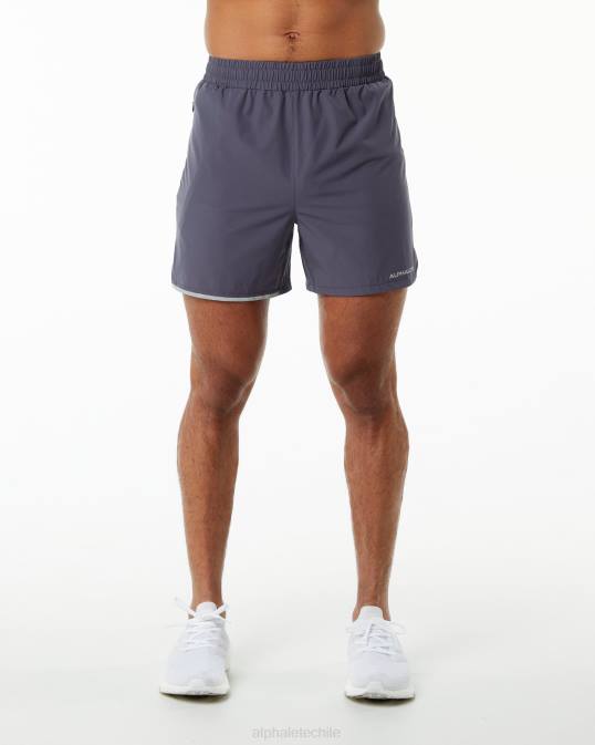 zancada central corta 5" hombres Alphalete 08R8697 ropa morado apagado