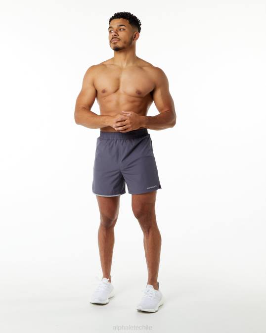 zancada central corta 5" hombres Alphalete 08R8697 ropa morado apagado