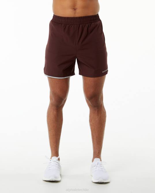 zancada central corta 5" hombres Alphalete 08R8700 ropa rojo burdeos