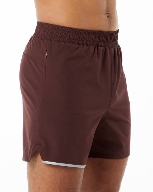 zancada central corta 5" hombres Alphalete 08R8700 ropa rojo burdeos