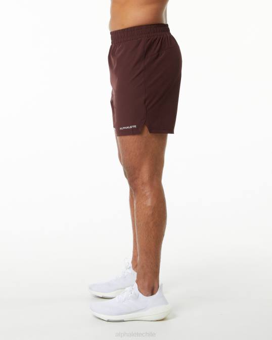 zancada central corta 5" hombres Alphalete 08R8700 ropa rojo burdeos