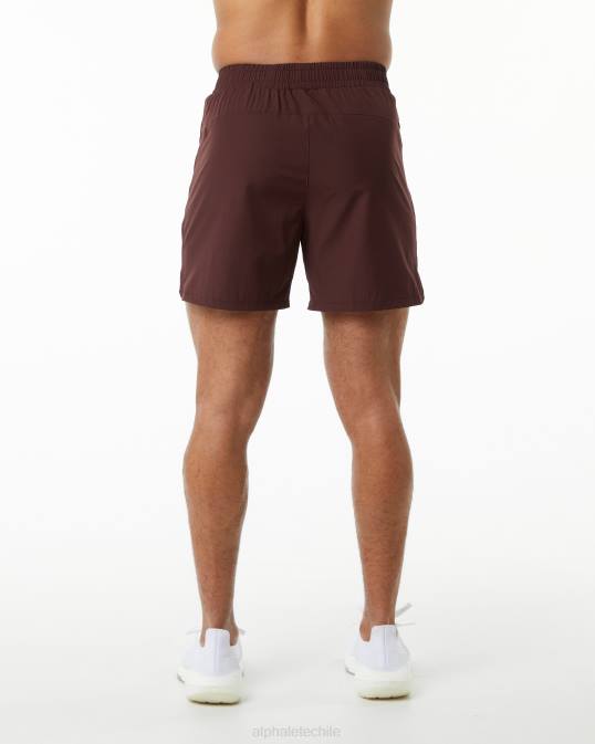 zancada central corta 5" hombres Alphalete 08R8700 ropa rojo burdeos