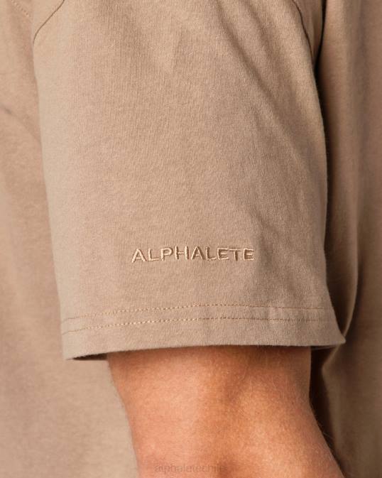 Camiseta con núcleo de algodón grueso hombres Alphalete 08R8548 ropa chai marrón