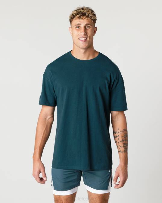 Camiseta con núcleo de algodón grueso hombres Alphalete 08R8549 ropa azul medianoche