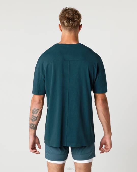 Camiseta con núcleo de algodón grueso hombres Alphalete 08R8549 ropa azul medianoche