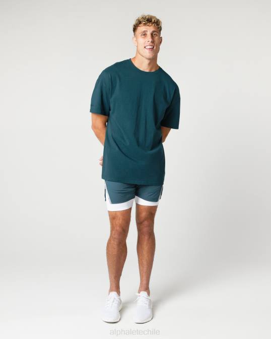 Camiseta con núcleo de algodón grueso hombres Alphalete 08R8549 ropa azul medianoche