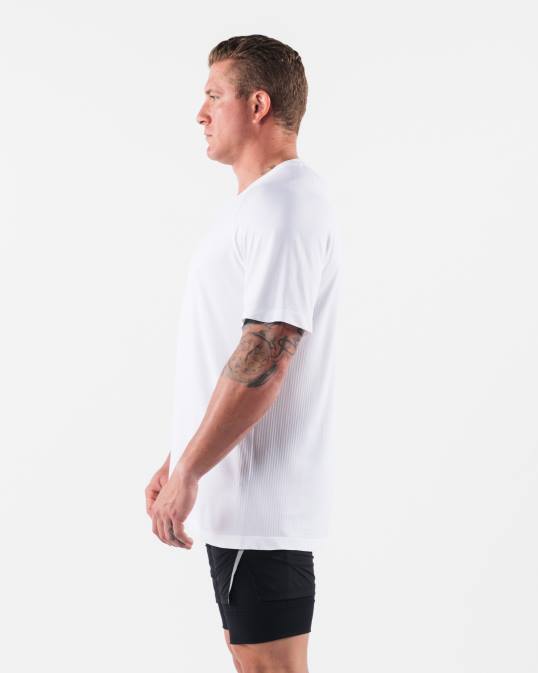 camiseta airtech con cabeza de lobo hombres Alphalete 08R8508 ropa blanco