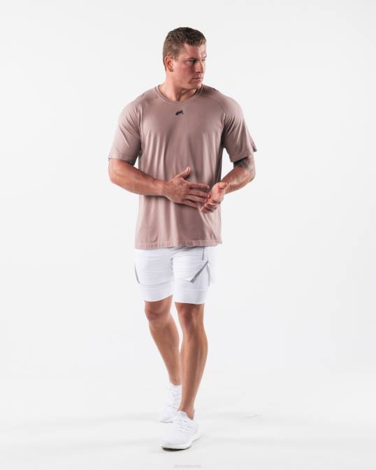 camiseta airtech con cabeza de lobo hombres Alphalete 08R8514 ropa marrón porcelana