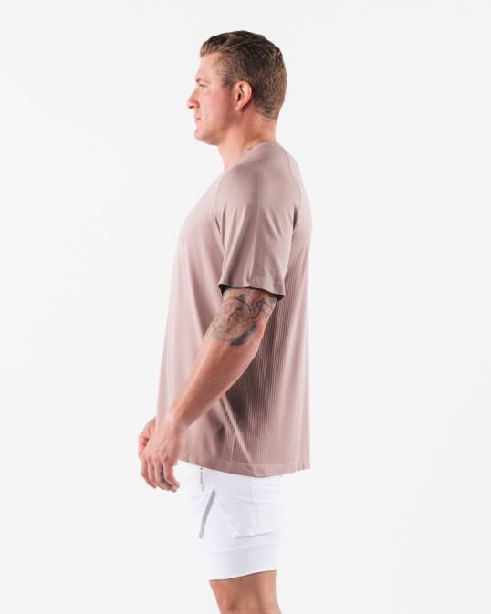 camiseta airtech con cabeza de lobo hombres Alphalete 08R8514 ropa marrón porcelana