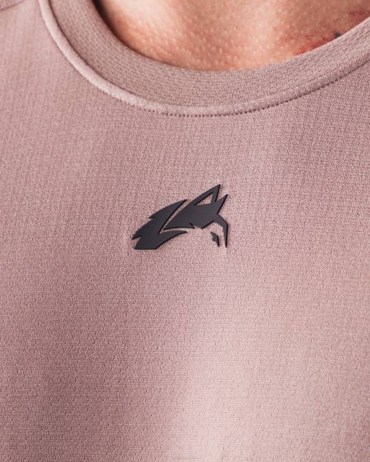 camiseta airtech con cabeza de lobo hombres Alphalete 08R8514 ropa marrón porcelana
