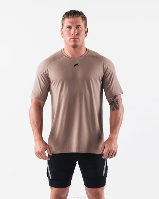 camiseta airtech con cabeza de lobo hombres Alphalete 08R8516 ropa marrón beige cremoso