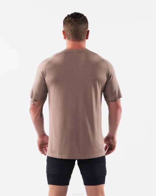 camiseta airtech con cabeza de lobo hombres Alphalete 08R8516 ropa marrón beige cremoso
