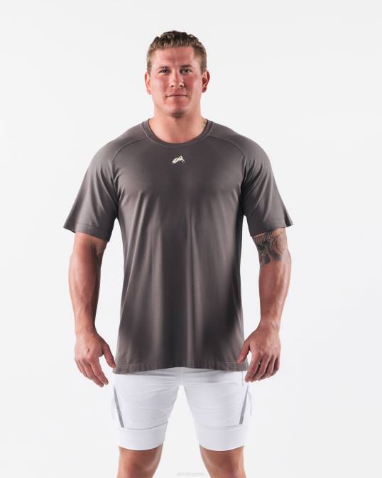 camiseta airtech con cabeza de lobo hombres Alphalete 08R8518 ropa gris cemento polvoriento