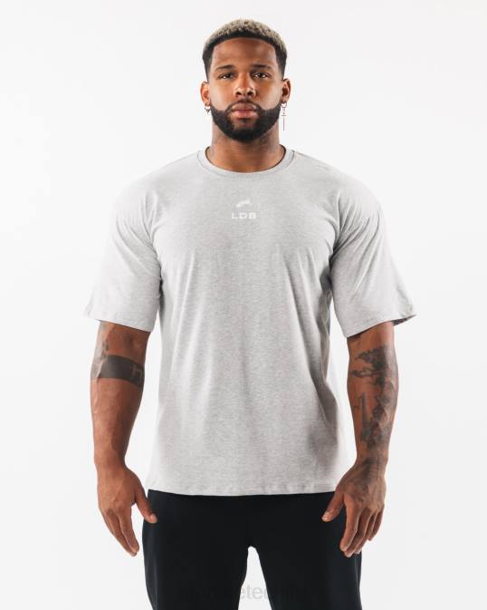 camiseta con escudo cepillado hombres Alphalete 08R8534 ropa cuero gris