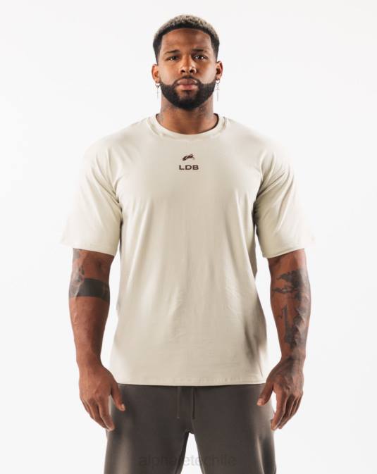 camiseta con escudo cepillado hombres Alphalete 08R8535 ropa concha de mar/marrón sangría