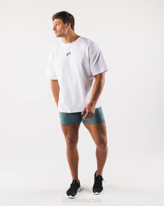camiseta con estampado de cachemira y cabeza de lobo hombres Alphalete 08R8525 ropa blanco