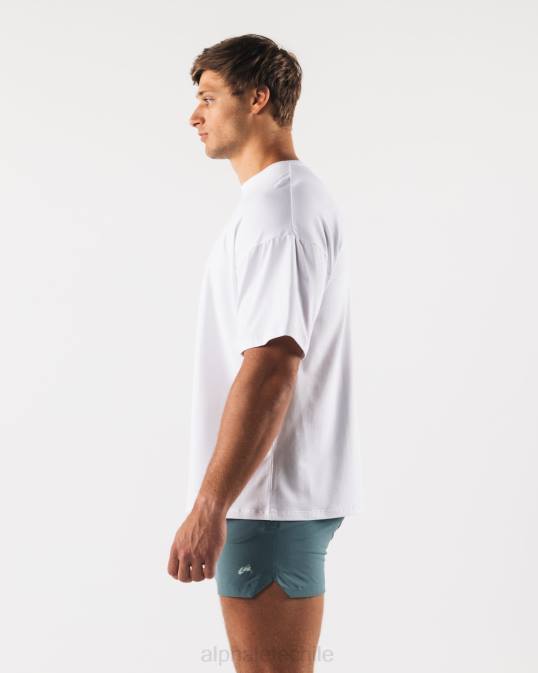 camiseta con estampado de cachemira y cabeza de lobo hombres Alphalete 08R8525 ropa blanco
