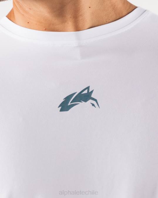 camiseta con estampado de cachemira y cabeza de lobo hombres Alphalete 08R8525 ropa blanco