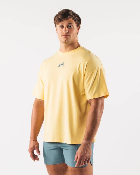 camiseta con estampado de cachemira y cabeza de lobo hombres Alphalete 08R8527 ropa amarillo