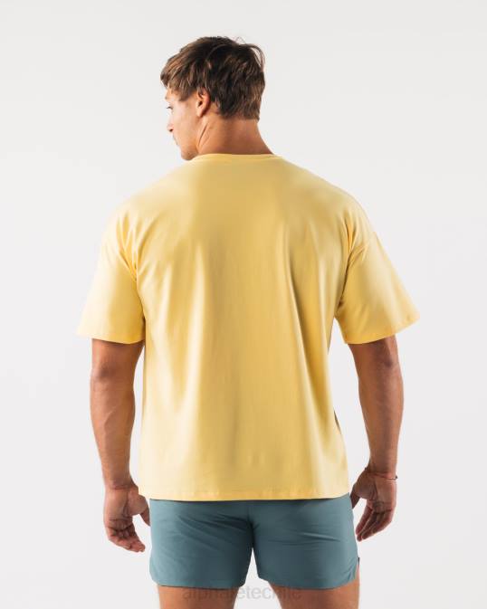 camiseta con estampado de cachemira y cabeza de lobo hombres Alphalete 08R8527 ropa amarillo