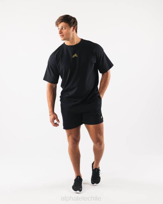 camiseta con estampado de cachemira y cabeza de lobo hombres Alphalete 08R8531 ropa negro