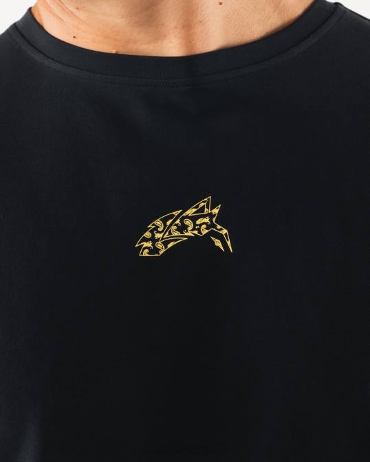 camiseta con estampado de cachemira y cabeza de lobo hombres Alphalete 08R8531 ropa negro