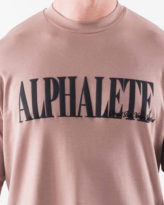 camiseta de la república hombres Alphalete 08R8504 ropa asta marrón