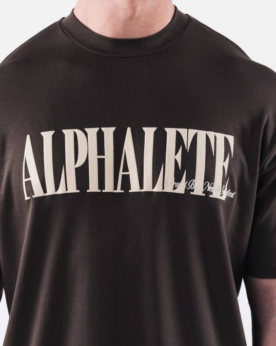 camiseta de la república hombres Alphalete 08R8505 ropa café turco marrón