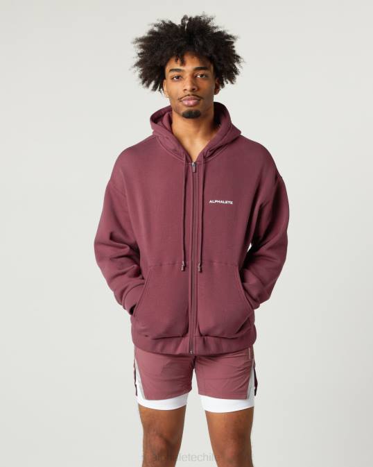 chaqueta clásica con cierre completo hombres Alphalete 08R8634 ropa otoño rojo