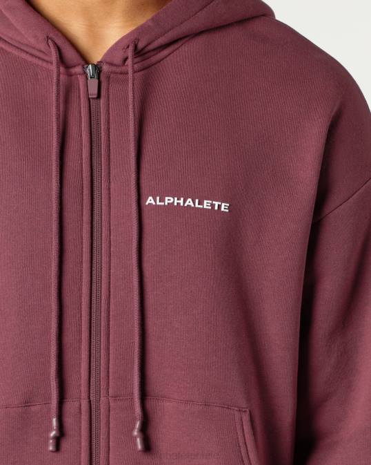 chaqueta clásica con cierre completo hombres Alphalete 08R8634 ropa otoño rojo