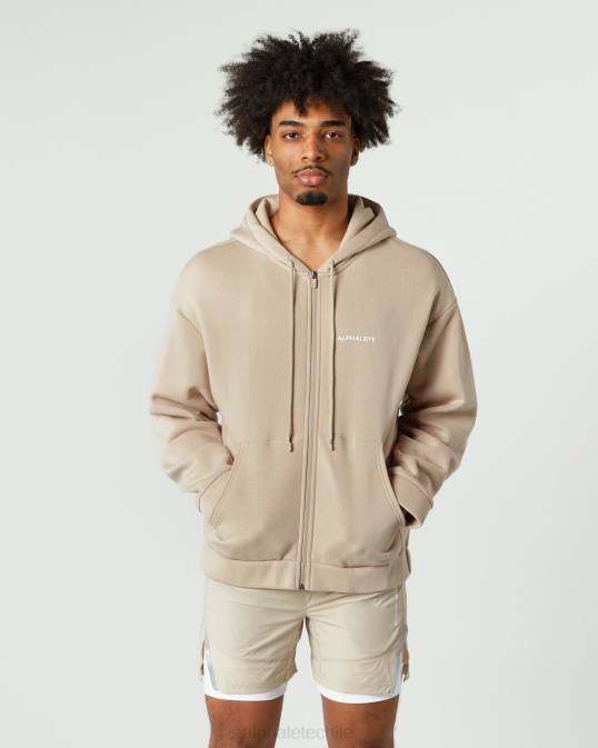 chaqueta clásica con cierre completo hombres Alphalete 08R8635 ropa marrón lino
