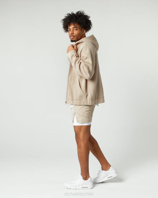 chaqueta clásica con cierre completo hombres Alphalete 08R8635 ropa marrón lino