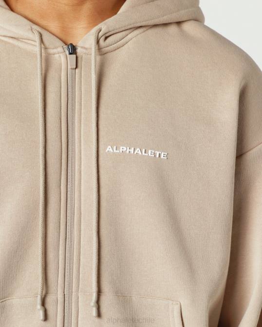 chaqueta clásica con cierre completo hombres Alphalete 08R8635 ropa marrón lino