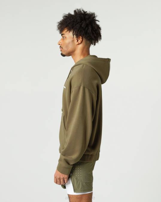 chaqueta clásica con cierre completo hombres Alphalete 08R8636 ropa sauce verde
