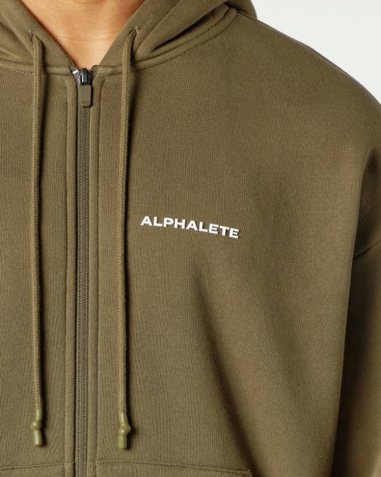 chaqueta clásica con cierre completo hombres Alphalete 08R8636 ropa sauce verde