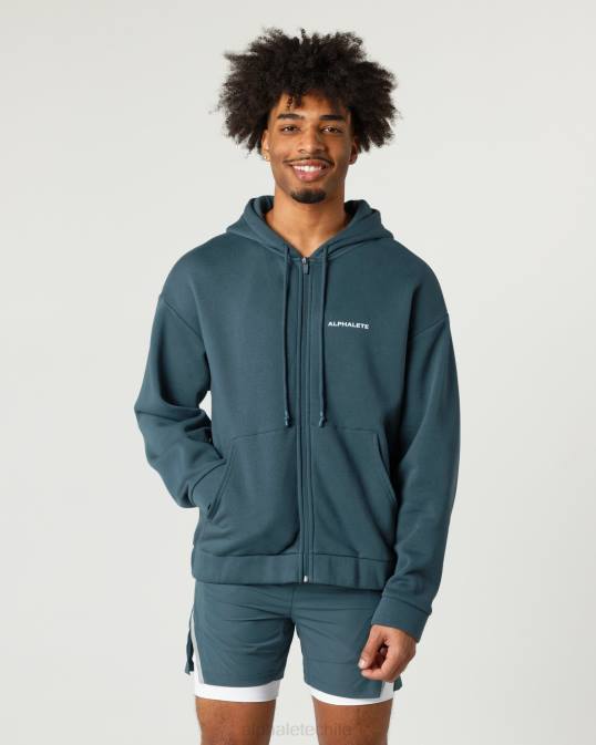 chaqueta clásica con cierre completo hombres Alphalete 08R8637 ropa océano azul