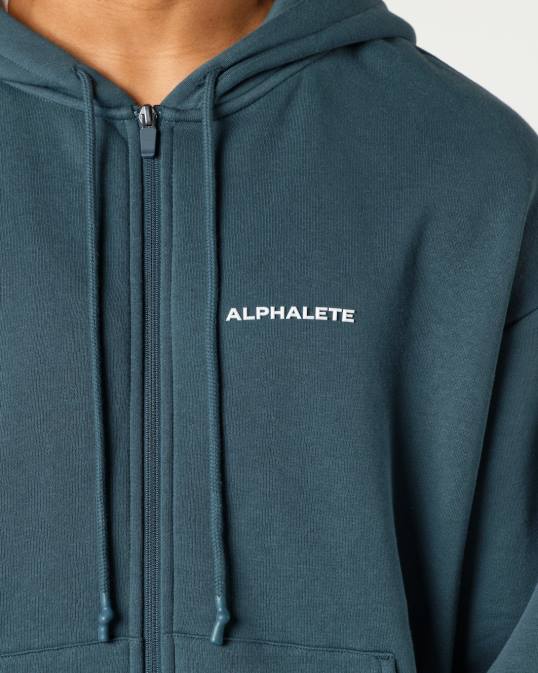 chaqueta clásica con cierre completo hombres Alphalete 08R8637 ropa océano azul