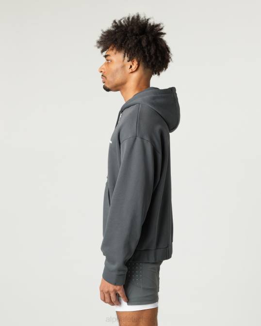 chaqueta clásica con cierre completo hombres Alphalete 08R8638 ropa humo gris