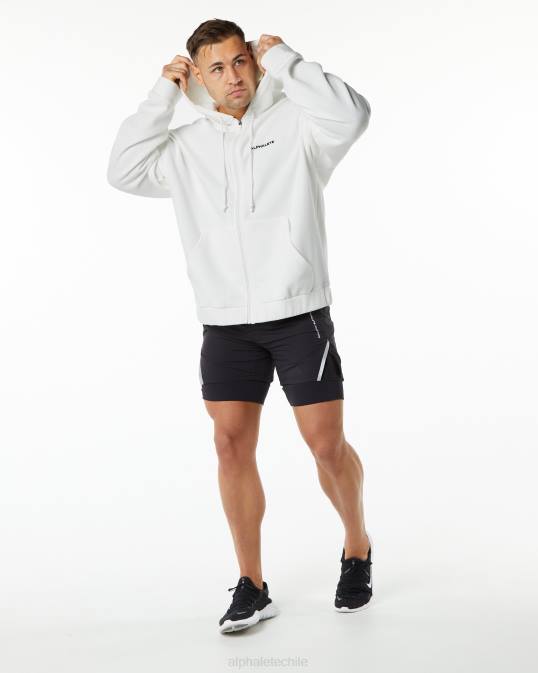 chaqueta clásica con cierre completo hombres Alphalete 08R8641 ropa blanco
