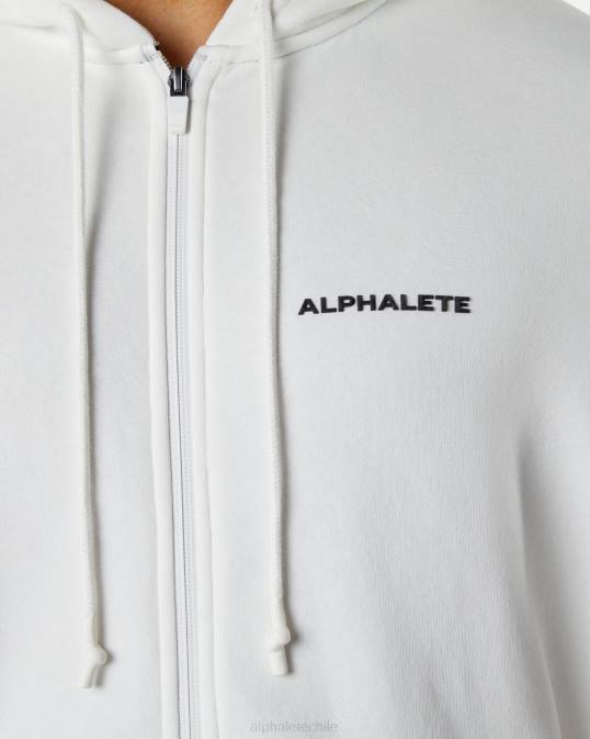 chaqueta clásica con cierre completo hombres Alphalete 08R8641 ropa blanco