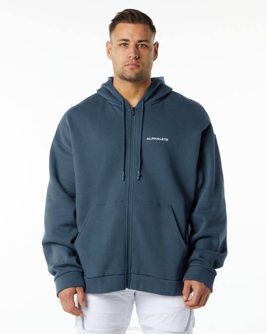 chaqueta clásica con cierre completo hombres Alphalete 08R8644 ropa ballena azul