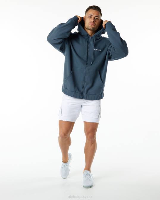 chaqueta clásica con cierre completo hombres Alphalete 08R8644 ropa ballena azul