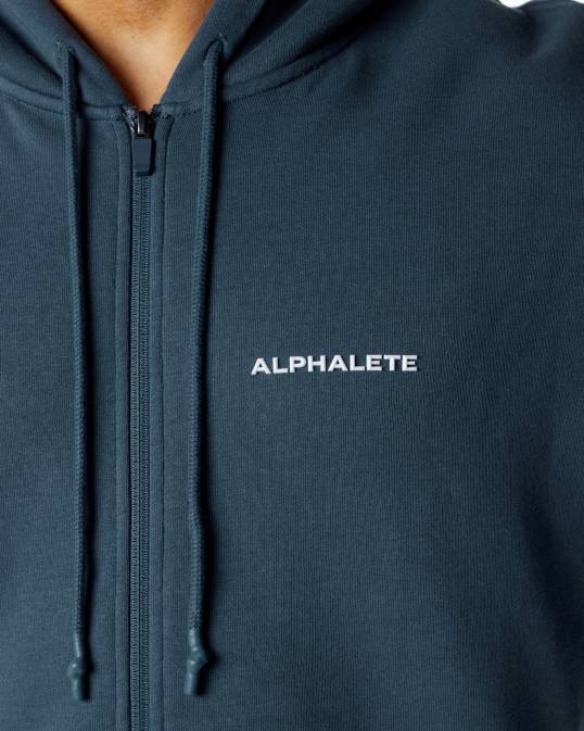 chaqueta clásica con cierre completo hombres Alphalete 08R8644 ropa ballena azul