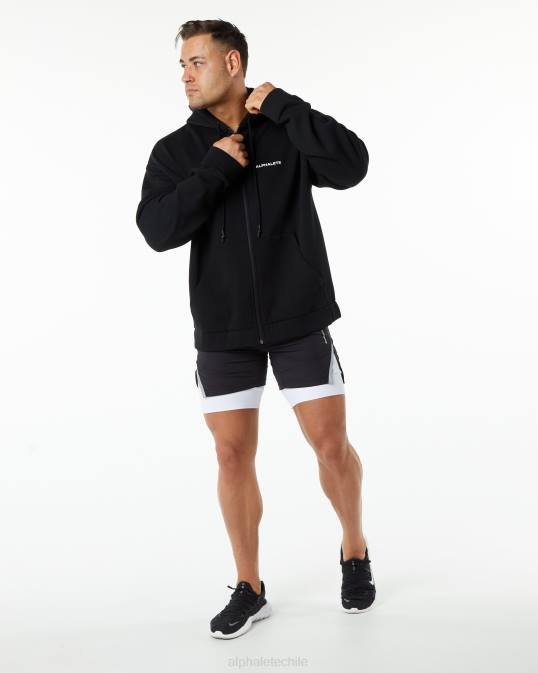 chaqueta clásica con cierre completo hombres Alphalete 08R8645 ropa negro