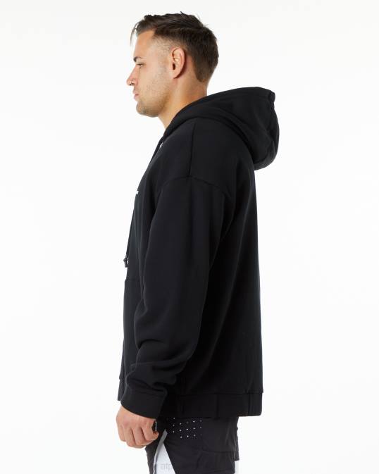 chaqueta clásica con cierre completo hombres Alphalete 08R8645 ropa negro