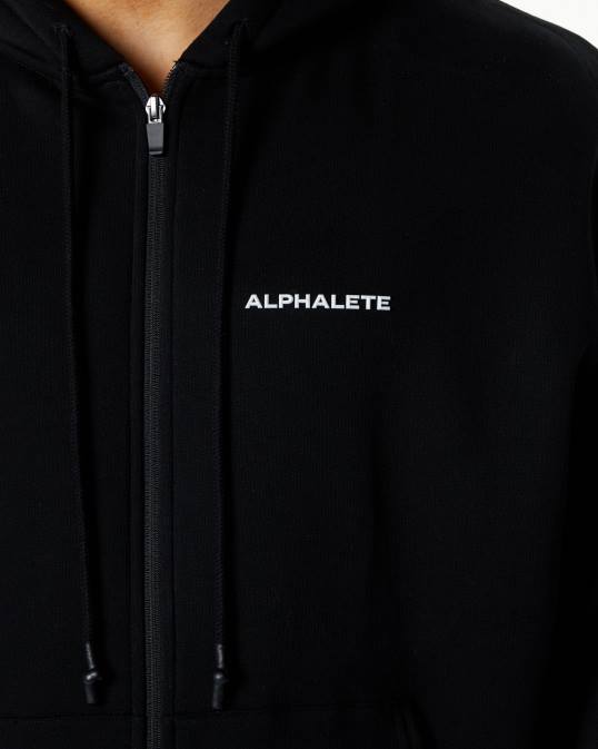 chaqueta clásica con cierre completo hombres Alphalete 08R8645 ropa negro