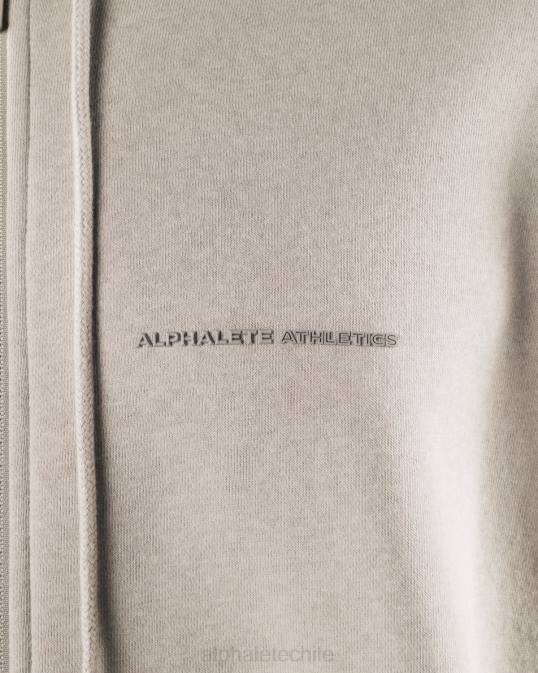 chaqueta origin con cierre completo hombres Alphalete 08R8609 ropa gris nublado