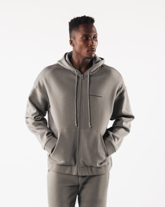 chaqueta origin con cierre completo hombres Alphalete 08R8614 ropa gris esterlina